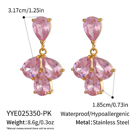 304 Stainless Steel Dangle Stud Earrings CT6883-1-1