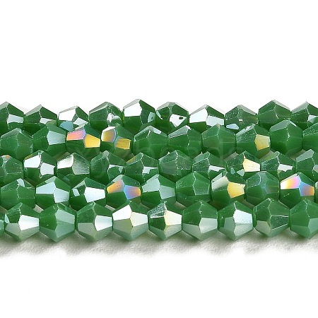 Opaque Solid Color Electroplate Glass Beads Strands GLAA-F029-P4mm-A08-1