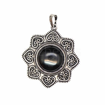 Natural Obsidian Pendants PW-WG111BD-04-1