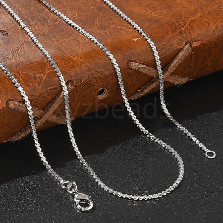 1.5mm Rack Plating Brass Serpentine Chain Necklaces for Women Men MAK-L044-12P-1