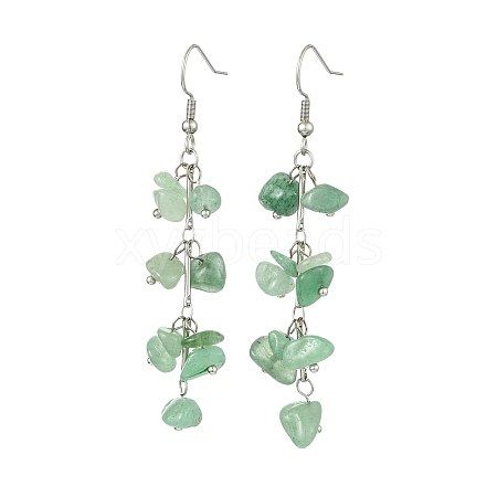 Natural Green Aventurine Dangle Earrings for Women EJEW-TA00553-02-1