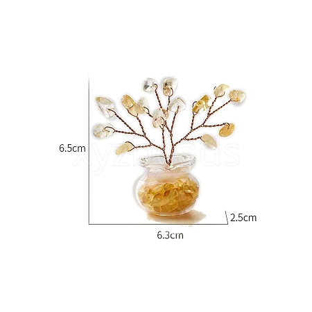 Natural Yellow Quartz Chips Tree of Life Decorations PW-WG59C48-03-1