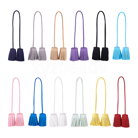 Givenny-EU 12Pcs 12 Color Double-end Velvet Tassels Pendant DIY-GN0001-10-1