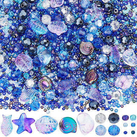 SUNNYCLUE Ocean Theme DIY Seed & Glass Beads Jewelry Making Finding Kit DIY-SC0024-64E-1