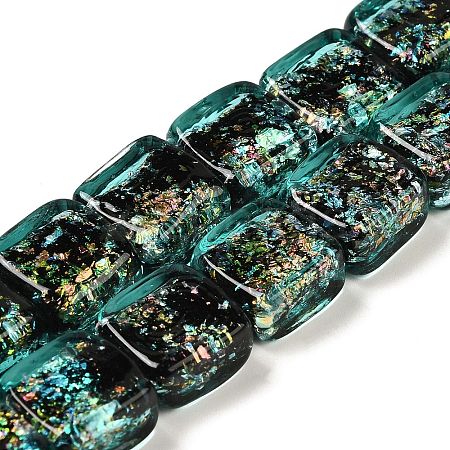 Handmade Dichroic Foil Glass Beads Strands DICH-U001-07D-1