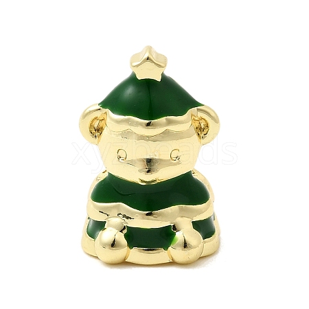 Christmas Brass Enamel Beads KK-L258-02G-01-1
