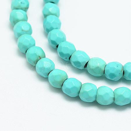Synthetic Turquoise Bead Strands G-R344-4mm-63-1