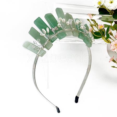 Natural Green Aventurine Hair Bands PW-WGCBD00-01-1