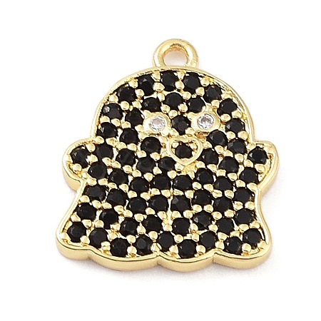 Rack Plating Brass Cubic Zirconia Pendants KK-D031-04G-01-1