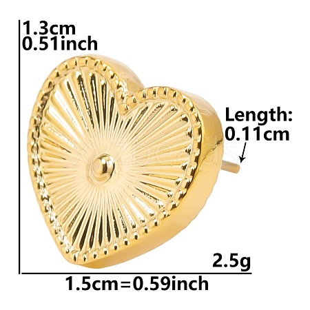 304 Stainless Steel Vintage Heart Shaped Stud Earrings for Women DU8924-8-1