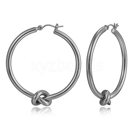 Knot Shaped Brass Hoop Earrings FS-WGE48BC-09-1