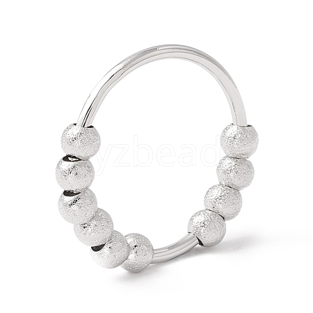 Brass Matte Rotating Beaded Finger Ring RJEW-H102-09P-1