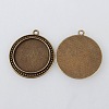 Vintage Tibetan Style Alloy Pendant Cabochon Bezel Settings TIBEP-M018-88AB-NF-2