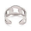 304 Stainless Steel Curb Chain Shape Cuff Ring for Women RJEW-C025-31P-2