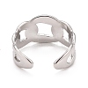 Non-Tarnish 304 Stainless Steel Curb Chain Shape Cuff Ring for Women RJEW-C025-31P-2