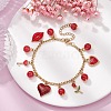 Valentine's Day Alloy Enamel & Resin Charm Bracelet BJEW-JB09565-01-2