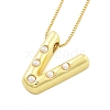 Brass & Plastic Pearl Letter Pendant Box Chain Necklaces for Women NJEW-U017-01G-22-2