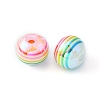 10Pcs Macaron Color Stripe Resin Beads RESI-YW0001-27A-2