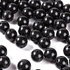 100Pcs 8mm Natural Black Stone Round Beads DIY-LS0002-15-4