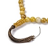 Natural Yellow Jade Beads Stretch Bracelets BJEW-A025-01J-2