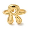 Initials Brass Open Cuff Ring for Women RJEW-N046-02R-G-2