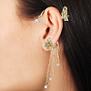 HOBBIESAY 2 Pairs 2 Colors Crystal Rhinestone Butterfly Cuff Earrings EJEW-HY0001-01-5