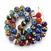 Electroplate Transparent Glass Beads Strands X-EGLA-N006-031-A01-2