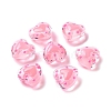 Glass Heart Beads GLAA-D005-01-2