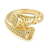 Rack Plating Brass Micro Pave Cubic Zirconia Open Cuff Rings RJEW-K266-10B-G-2