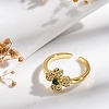 Rack Plating Brass Micro Pave Cubic Zirconia Cuff Finger Rings for Women RJEW-M028-96B-G-3