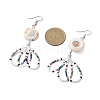 Flower Glass Seed Beaded Dangle Earrings for Women EJEW-MZ00203-03-3