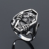 Coffin with Skull Men's Titanium Steel Finger Rings PW-WGF83F4-02-3