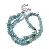 Natural Flower Amazonite Chip Beaded Necklaces for Men Women NJEW-G159-01L-4