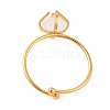 Nuggets Natural Quartz Crystal Charms Four Prong Finger Rings for Women RJEW-Z051-02G-01-3