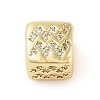 Brass Micro Pave Clear Cubic Zirconia European Beads KK-K368-01G-11-1