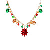 Christmas Bell & Flower Alloy Pendant Necklaces WGBF40A-01-2