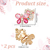 ARRICRAFT 2Pcs Alloy Rhinestone Detachable Shoe Buckle Clips FIND-AR0004-59-2