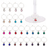 24Pcs 12 Colors Brass Wine Glass Charms AJEW-GO00016-1