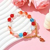 Crackle Baking Painted Glass & Transparent  Glass Beaded Stretch Bracelets BJEW-JB10744-2