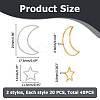 40Pcs 4 Styles 304 Stainless Steel Linking Rings STAS-HS0001-07-2