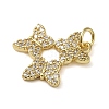 Brass Micro Pave Clear Cubic Zirconia Pendants KK-U005-01O-G-2