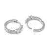 Clear Cubic Zirconia Hoop Earrings EJEW-L292-005P-2