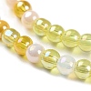 Transperant Electroplate Glass Beads Strands GLAA-P056-4mm-B01-3