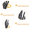 HOBBIESAY 8Pcs 2 Colors Halloween Skeleton Hand Plastic Napkin Rings AJEW-HY0001-12-3