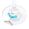 Tibetan Style Sewing Theme Alloy Wine Glass Charms AJEW-JO00250-4