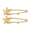 Starfish 304 Stainless Steel Safety Pins Brooch Findings SA-CBA098D-16H-G01-1