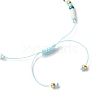 Natural Freshwater Shell & Glass Seed Beads Braided Bead Bracelets for Women BJEW-JB12362-03-4