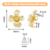 DICOSMETIC 50Pcs Alloy Flower Stud Earring Findings FIND-DC0003-35-2