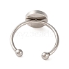 304 Stainless Steel Open Cuff Ring Components STAS-S134-01P-03-3