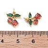 Cherry Rack Plating Brass Micro Pave Cubic Zirconia Charms KK-G512-24G-3